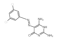 4(3H)-Pyrimidinone,2,6-diamino-5-[2-(3,5-dichlorophenyl)diazenyl]-结构式