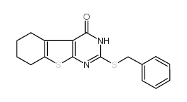 2-苄基硫代-5,6,7,8-四氢-[1]-苯并噻吩并[2,3-d]嘧啶-4(1h)-酮结构式
