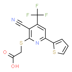 {[3-氰基-6-噻吩-2-基-4-(三氟甲基)吡啶-2-基]硫基}乙酸结构式