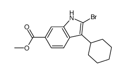 2-溴-3-环己基-1H-吲哚-6-羧酸甲酯结构式