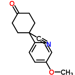 1-(4-Methoxyphenyl)-4-oxocyclohexanecarbonitrile Structure