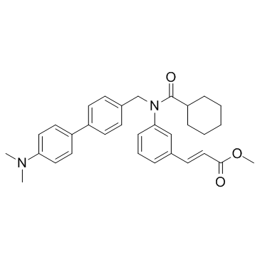 3-[3-[(环己基羰基)[[4\'-(二甲基氨基)[1,1\'-联苯]-4-基]甲基]氨基]苯基]-2-丙烯酸甲酯结构式