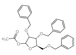 1-乙酰氧基-2,3,5-三苄氧基-D-呋喃核糖结构式