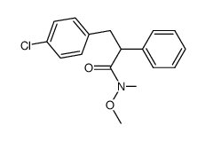 N-methoxy-N-methyl-3-(4-chlorophenyl)-2-phenylpropanamide结构式