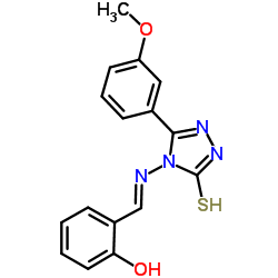 2-[(E)-{[3-(3-Methoxyphenyl)-5-sulfanyl-4H-1,2,4-triazol-4-yl]imino}methyl]phenol Structure
