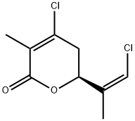 (6S)-4-Chloro-6-[(Z)-2-chloro-1-methylethenyl]-5,6-dihydro-3-methyl-2H-pyran-2-one结构式