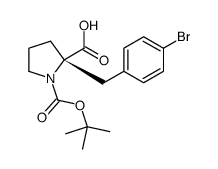 Boc-(S)-α-(4-溴苄基)脯氨酸结构式
