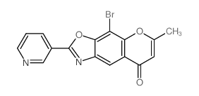 4-Bromo-6-methyl-2-(3-pyridinyl)-8H-chromeno[6,7-d][1,3]oxazol-8-one structure
