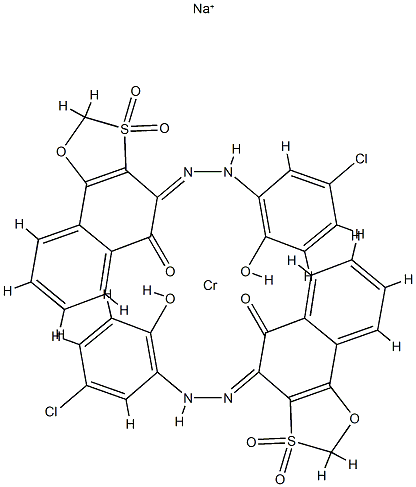 sodium bis[4-[(5-chloro-2-hydroxyphenyl)azo]naphth[2,1-d]-1,3-oxathiazol-5-ol 3,3-dioxidato(2-)]chromate(2-)结构式