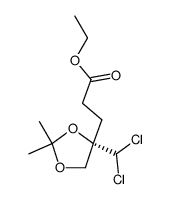 ethyl (S)-3-(4-dichloromethyl-2,2-dimethyl-1,3-dioxolan-4-yl)propanoate结构式