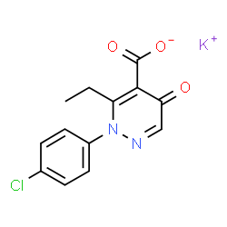 potassium 2-(4-chlorophenyl)-3-ethyl-5-oxo-pyridazine-4-carboxylate structure