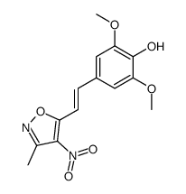 3-methyl-4-nitro-5-[2-(3,5-dimethoxy-4-hydroxyphenyl)ethenyl]isoxazole结构式
