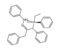 ((R,Z)-1,3-diphenyl-2-(2-phenylhydrazono)propyl)(ethyl)(phenyl)phosphine oxide结构式