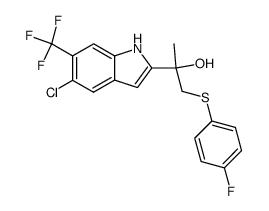 2-(5-chloro-6-trifluoromethyl-1H-indol-2-yl)-1-(4-fluoro-phenylsulfanyl)-propan-2-ol Structure