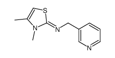 3,4-dimethyl-N-(pyridin-3-ylmethyl)-1,3-thiazol-2-imine结构式