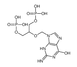 9-(1,3-dihydroxy-2-propoxymethyl)-guanine-bis(monophosphate)结构式