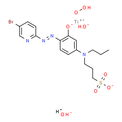 titanium 2-((5-bromopyridyl)azo)-5-(N-propyl-N-sulfopropylamino)phenol Structure