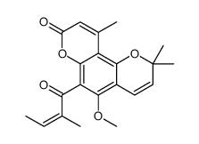 5-methoxy-2,2,10-trimethyl-6-[(E)-2-methylbut-2-enoyl]pyrano[2,3-f]chromen-8-one结构式