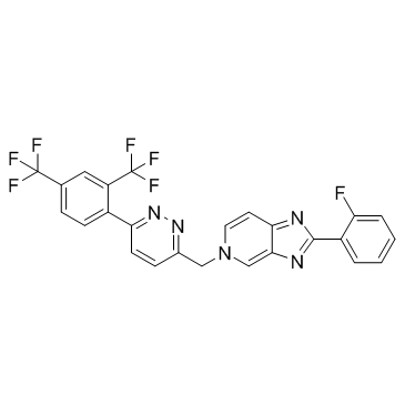 5-((6-(2,4-双(三氟甲基)苯基)吡嗪-3-基)甲基)-2-(2-氟苯基)-5H-咪唑并[4,5-c]吡啶结构式