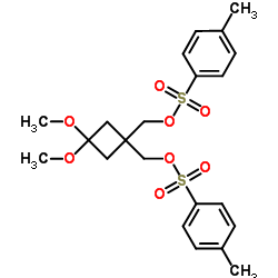 [3,3-dimethoxy-1-(p-tolylsulfonyloxymethyl)cyclobutyl]methyl 4-methylbenzenesulfonate Structure