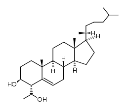 4α-((Ξ)-1-hydroxy-ethyl)-cholest-5-en-3β-ol结构式