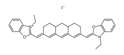 3-Ethyl-2-<<7-<(3-ethyl-2(3H)-benzoxazolyliden)methyl>-4,4a,5,6,10,10a-hexahydro-2(3H)-anthracenyliden>methyl>benzoxazolium-iodid Structure