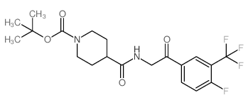 4-((2-(4-氟-3-(三氟甲基)苯基)-2-氧代乙基)氨基甲酰基)哌啶-1-羧酸叔丁酯结构式