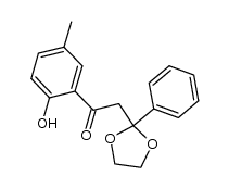 3-(ethylenedioxy)-1-(2-hydroxy-5-methylphenyl)-3-phenyl-1-propanone结构式