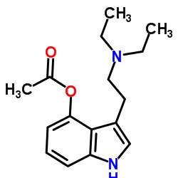 3-(2-(二乙基氨基)乙基)-1H-吲哚-4-基乙酸酯结构式