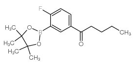 1-(4-Fluoro-3-(4,4,5,5-tetramethyl-1,3,2-dioxaborolan-2-yl)phenyl)pentan-1-one Structure