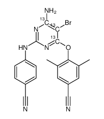 4-[6-amino-5-bromo-2-(4-cyanoanilino)pyrimidin-4-yl]oxy-3,5-dimethylbenzonitrile Structure