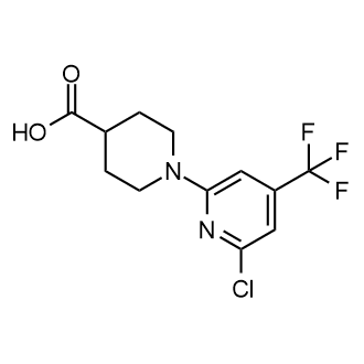 1-(6-氯-4-(三氟甲基)吡啶-2-基)哌啶-4-羧酸结构式
