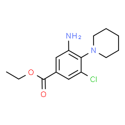 3-氨基-4-(1-哌啶基)-5-氯苯甲酸乙酯结构式