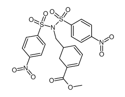 methyl 5-[N,N-di(p-nitrobenzenesulphonyl)aminomethyl]cyclohexa-1,3-diene-1-carboxylate结构式