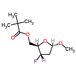 甲基-2,3-二脱氧-3-氟-5-O-新戊酰基-ALPHA-D-赤式戊呋喃糖苷结构式
