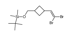 tert-Butyl-[3-(2,2-dibromo-vinyl)-cyclobutylmethoxy]-dimethyl-silane结构式