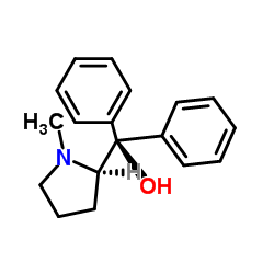 (-)-α,α-Diphenyl-N-methyl-D-prolinol structure