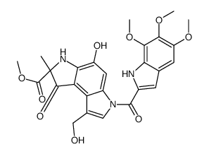methyl (2R)-4-hydroxy-8-(hydroxymethyl)-2-methyl-1-oxo-6-(5,6,7-trimethoxy-1H-indole-2-carbonyl)-3H-pyrrolo[3,2-e]indole-2-carboxylate结构式