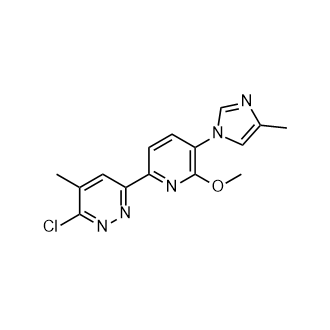 3-氯-6-(6-甲氧基-5-(4-甲基-1H-咪唑-1-基)吡啶-2-基)-4-甲基哒嗪结构式