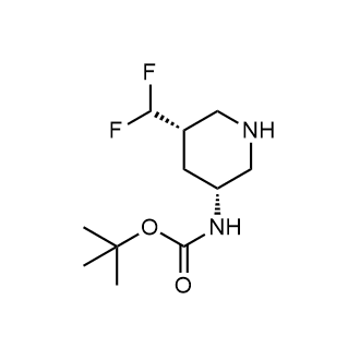((3R,5S)-5-(二氟甲基)哌啶-3-基)氨基甲酸叔丁酯结构式