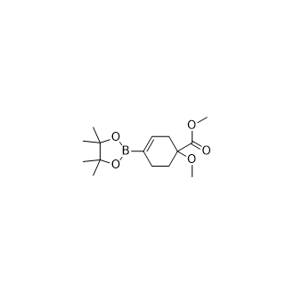 1-甲氧基-4-(4,4,5,5-四甲基-1,3,2-二氧杂硼杂环戊烷-2-基)环己-3-烯羧酸甲酯结构式