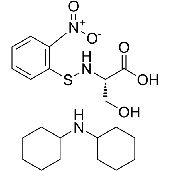 N-(2-硝基苯基亚磺酰)-l-丝氨酸(二环己胺)结构式