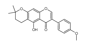 5-hydroxy-3-(4'-methoxy3)phenyl-8,8-dimethyl-6,7-dihydro-4H,8H-benzo[1,2b:5,4b']dipyran-4-one Structure