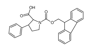 FMOC-(2S,3R)-3-PHENYLPYRROLIDINE-2-CARBOXYLIC ACID结构式