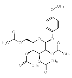 4-甲氧苯基2,3,4,6-四-O-乙酰基-β-D-吡喃半乳糖苷结构式