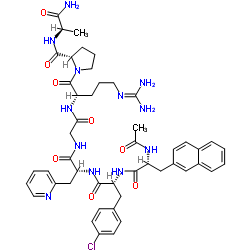 AC-D-2-NAL-4-CHLORO-D-PHE-BETA-(3-PYRIDYL)-D-ALA-GLY-ARG-PRO-D-ALA-NH2结构式