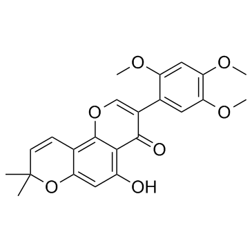 灰叶酚异黄酮结构式