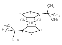 Hafnium,dichlorobis[(1,2,3,4,5-h)-1-(1,1-dimethylethyl)-2,4-cyclopentadien-1-yl]- structure