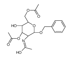 2-乙酰胺基-2-脱氧-3,6-二-O-乙酰基-Alpha-D-吡喃葡萄糖苷苯甲酯结构式