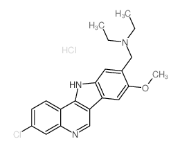 N-[(3-chloro-8-methoxy-11H-indolo[3,2-c]quinolin-9-yl)methyl]-N-ethylethanamine,hydrochloride结构式